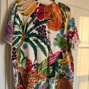 Rare Vintage Vibrant Fruit Print T-Shirt With Sequins